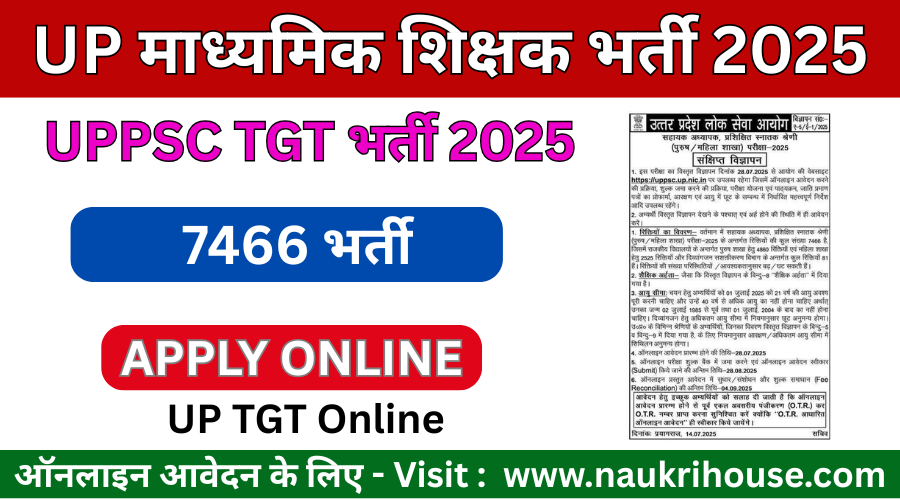 UPPSC TGT Recruitment 2025 | UP माध्यमिक शिक्षक भर्ती 2025