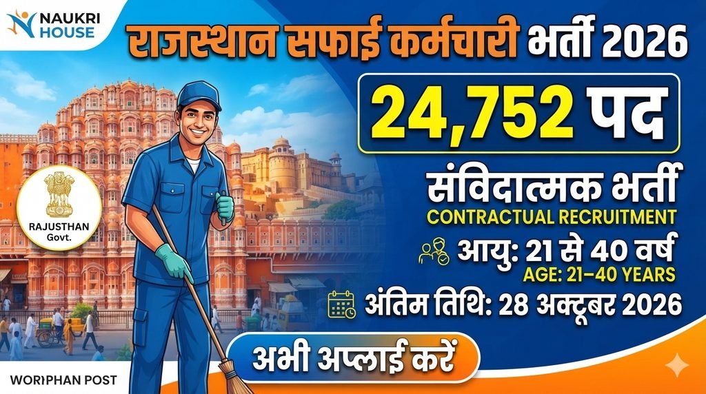 Rajasthan Safai Karmchari Recruitment 2026: 24,752 Posts, Apply Online 1 Rajasthan Safai Karmchari Recruitment 2026 Apply Online 24752 Posts
