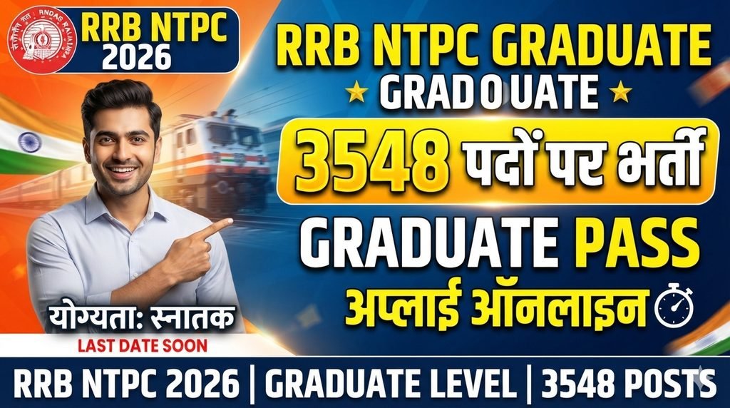 RRB NTPC Graduate Level Recruitment 2026 for 3548 Posts
